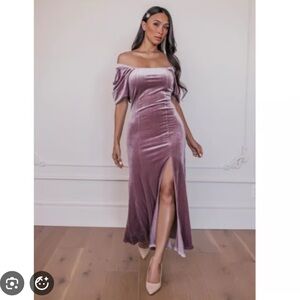 JessaKae Eloise Velvet Dress MIDI Dress Dusty Mauve Pink XXS prom dress